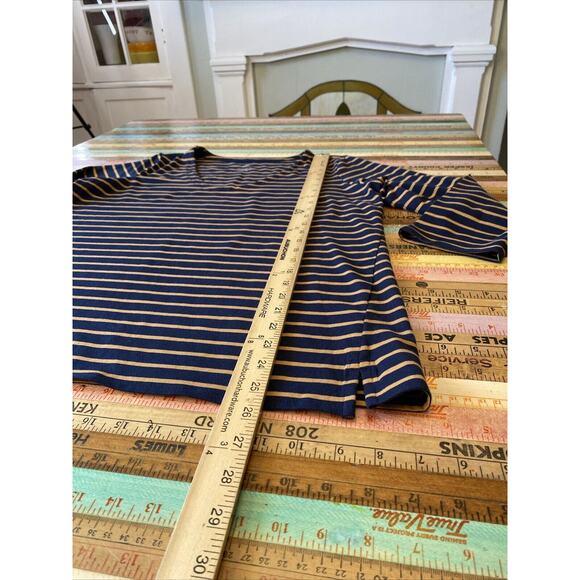 J Jill M Stripe Forward Seam Long Sleeve T-shirt Peasant Ruffle Lot of 2 Tops - Picture 11 of 14